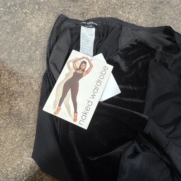 NEW Naked Wardrobe Velvet Mesh Jumpsuit Large - Picture 5 of 7